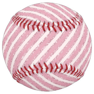 Balle De Softball Rouge Légèrement Pailleté À Rayures
