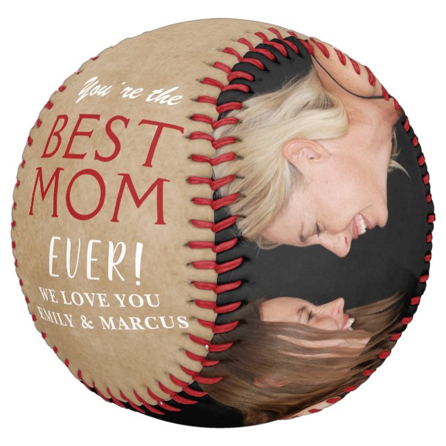 Balle De Softball Rustic Best Mother`s Day 2 Photo (Incliné)