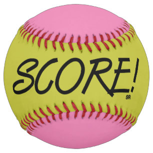 Balle De Softball Score or et rose softball