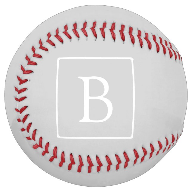 Balle De Softball Simple Light Grey monogram (Devant gauche)