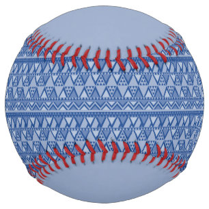 Balle De Softball Simple Motif d'art tribal bleu