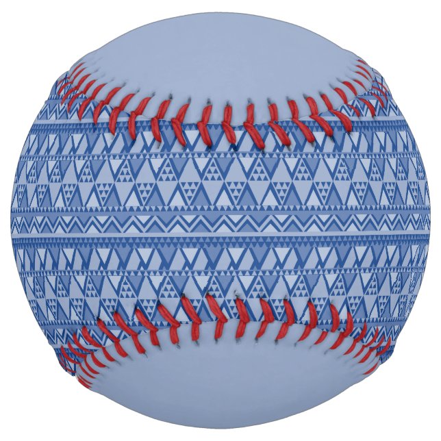 Balle De Softball Simple Motif d'art tribal bleu (Devant)