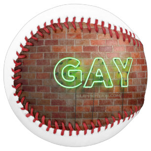 Balle De Softball SlipperyJoe's dynamique néon gay signe vert brique
