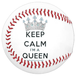 Balle De Softball SlipperyJoe's reine restez calme couronne argentée