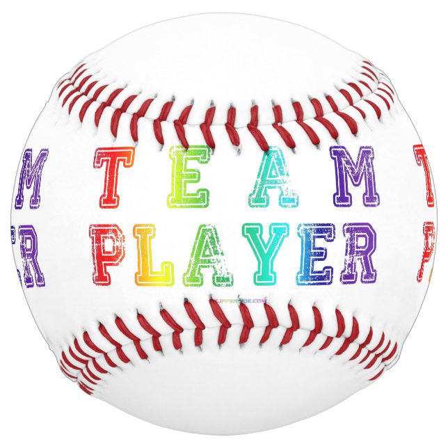 Balle De Softball SlipperyJoe's Team Player mots gradient rainbow c (Devant)
