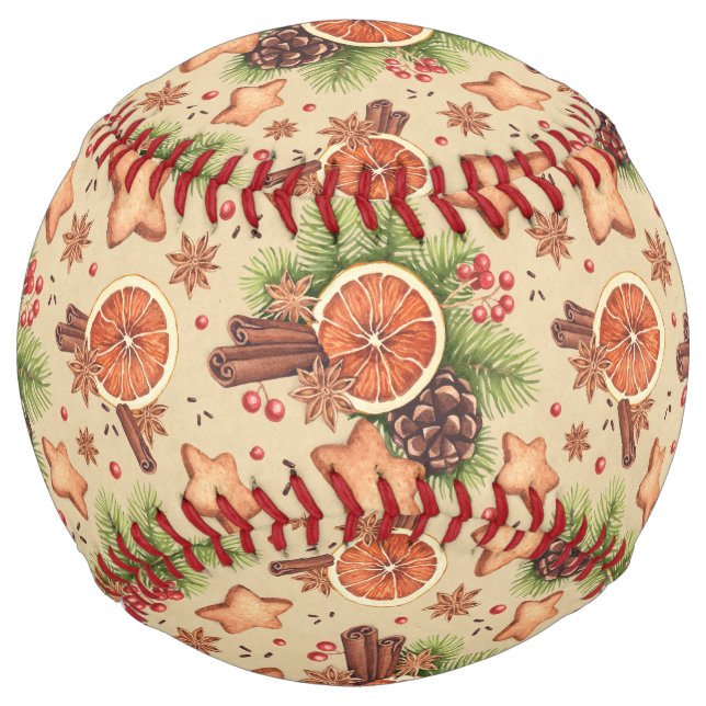 Balle De Softball Softball de vacances épices (Devant)