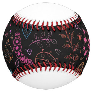 Balle De Softball Softball Floral Néon   Cadeau de sport bohème colo