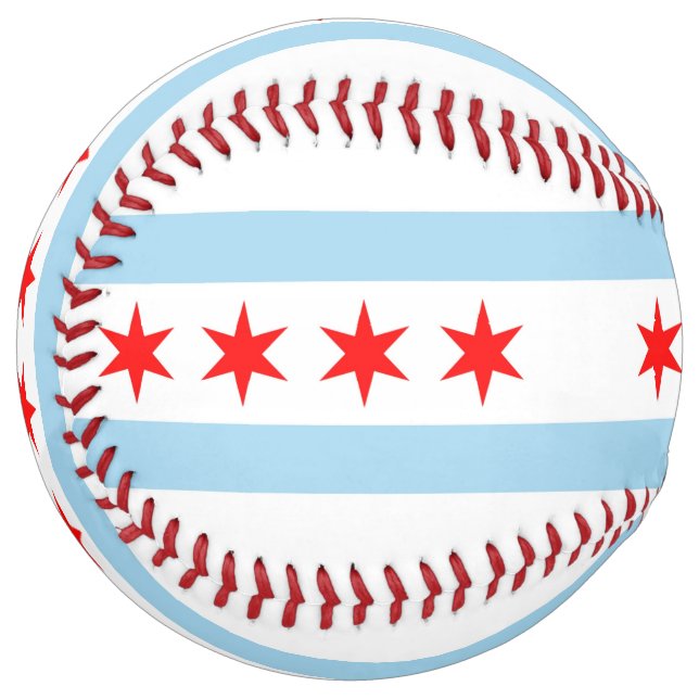 Balle De Softball Softball patriotique avec drapeau de Chicago, USA (Devant gauche)