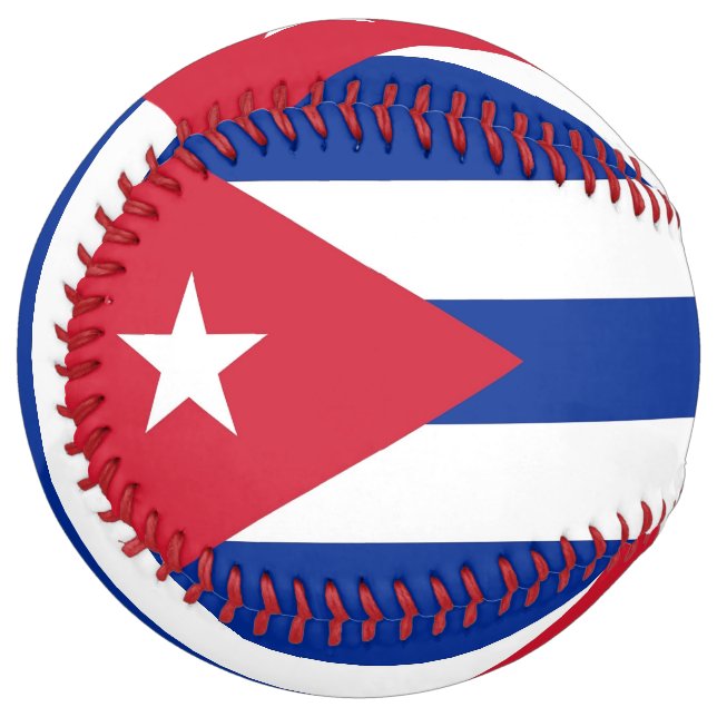 Balle De Softball Softball patriotique avec drapeau de Cuba (Devant gauche)