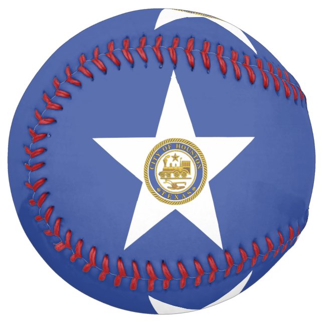 Balle De Softball Softball patriotique avec drapeau de Houston (Devant gauche)