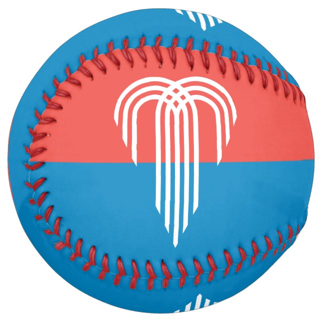 Balle De Softball Softball patriotique avec drapeau de Kansas City (Devant gauche)
