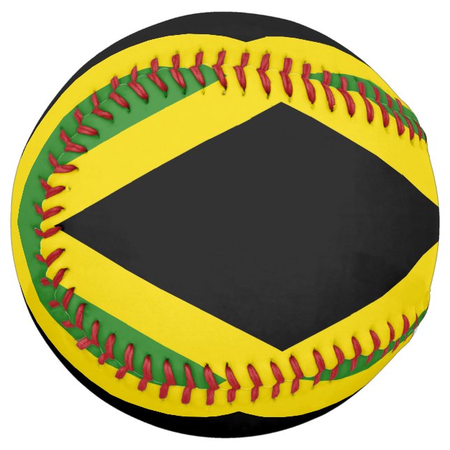 Balle De Softball Softball patriotique avec drapeau de la Jamaïque (Devant gauche)