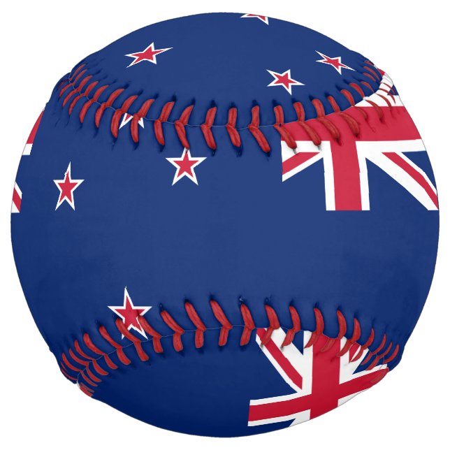 Balle De Softball Softball patriotique avec drapeau de la Nouvelle-Z (Devant)