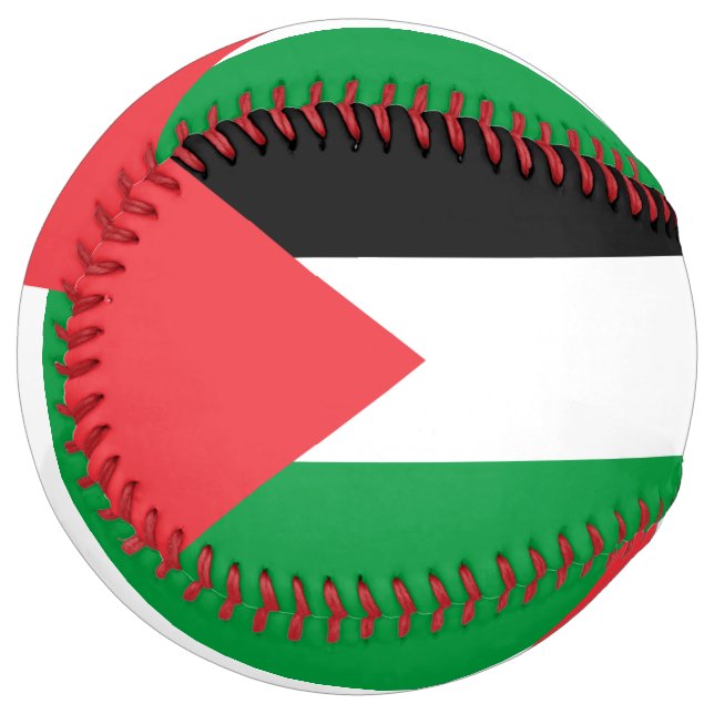Balle De Softball Softball patriotique avec drapeau de la Palestine (Devant gauche)