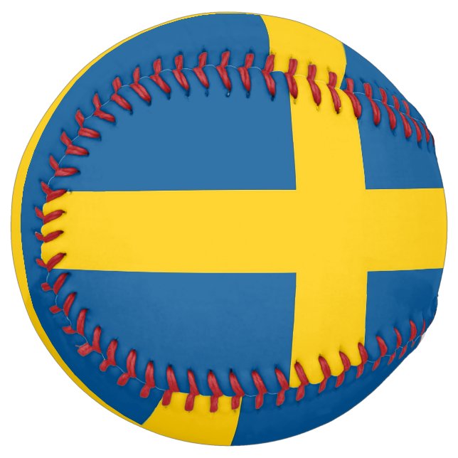 Balle De Softball Softball patriotique avec drapeau de la Suède (Devant gauche)