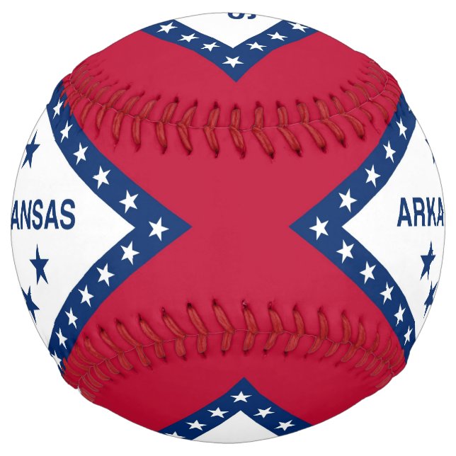 Balle De Softball Softball patriotique avec drapeau de l'Arkansas, É (Devant)