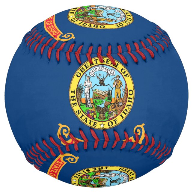 Balle De Softball Softball patriotique avec drapeau de l'Idaho, État (Devant)