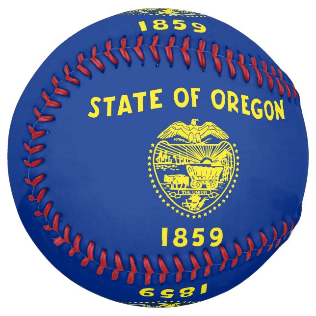 Balle De Softball Softball patriotique avec drapeau de l'Oregon, USA (Devant gauche)