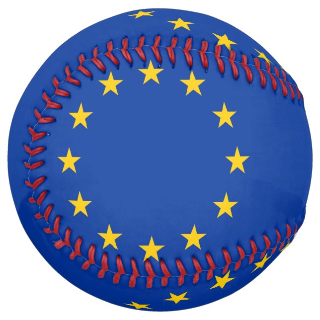 Balle De Softball Softball patriotique avec drapeau de l'Union europ (Devant gauche)