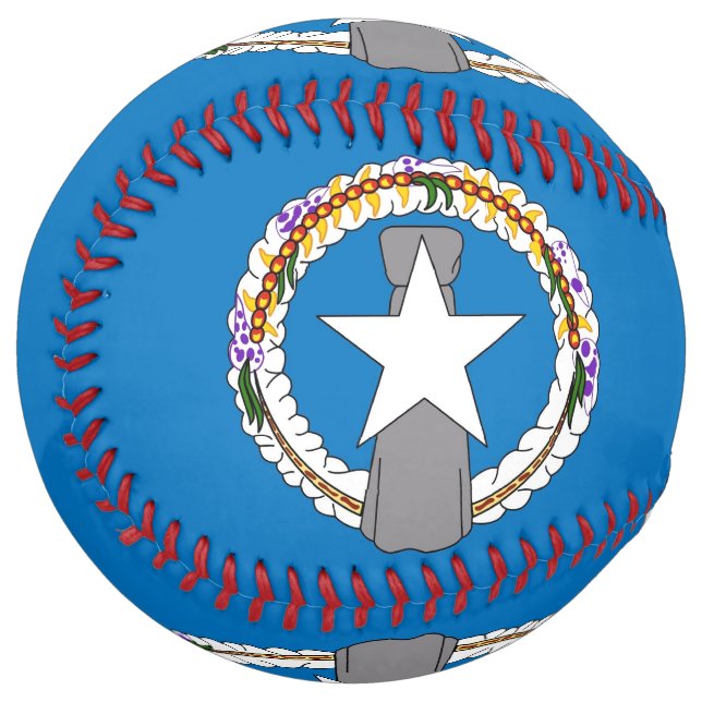 Balle De Softball Softball patriotique avec drapeau de Mariana septe (Devant gauche)