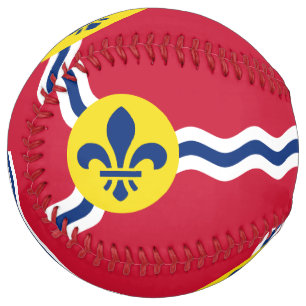 Balle De Softball Softball patriotique avec drapeau de Saint-Louis