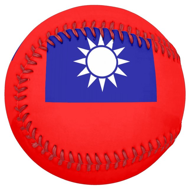 Balle De Softball Softball patriotique avec drapeau de Taïwan (Devant gauche)