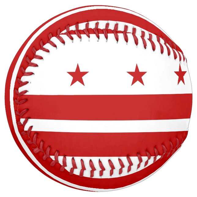 Balle De Softball Softball patriotique avec drapeau de Washington DC (Devant gauche)