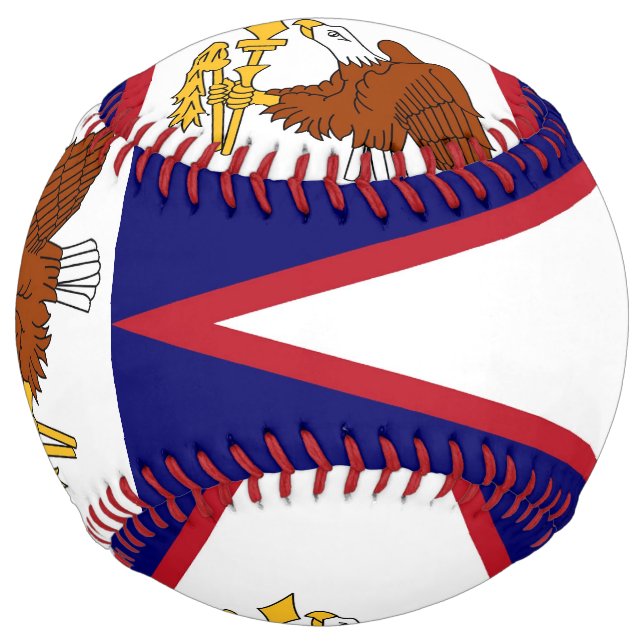 Balle De Softball Softball patriotique avec drapeau des Samoa améric (Devant)