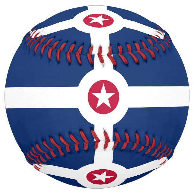 Balle De Softball Softball patriotique avec drapeau d'Indianapolis,  (Devant)
