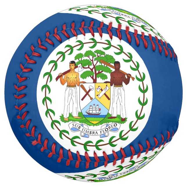 Balle De Softball Softball patriotique avec drapeau du Belize (Devant gauche)