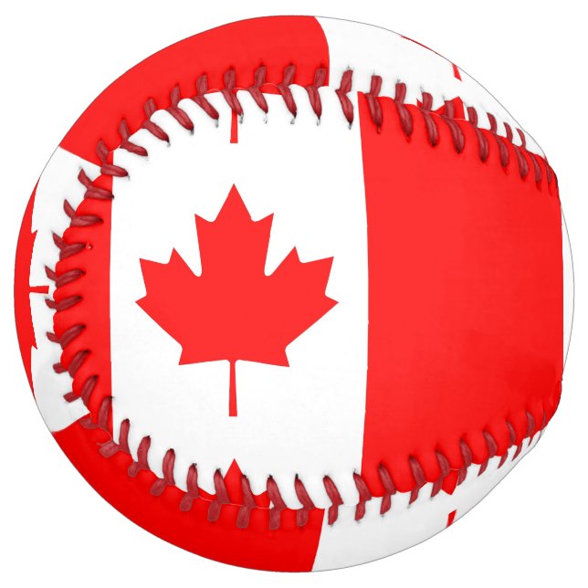 Balle De Softball Softball patriotique avec drapeau du Canada (Devant gauche)