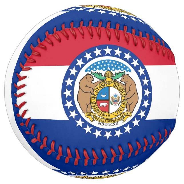 Balle De Softball Softball patriotique avec drapeau du Missouri, Éta (Devant gauche)