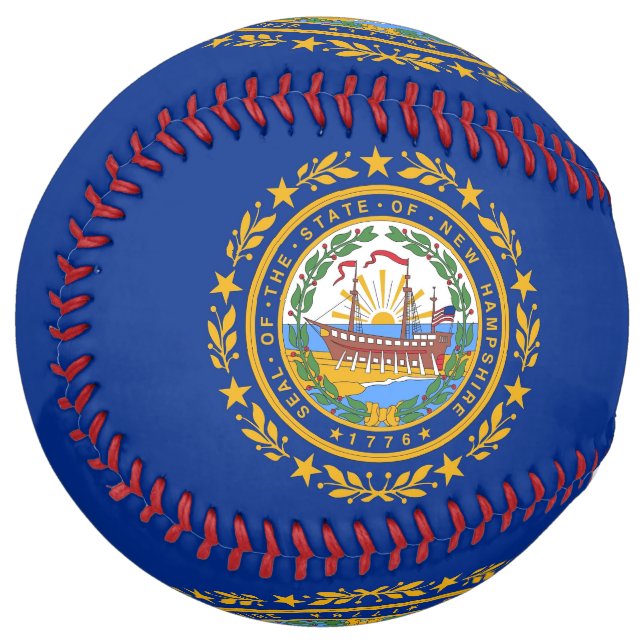 Balle De Softball Softball patriotique avec drapeau du New Hampshire (Devant gauche)