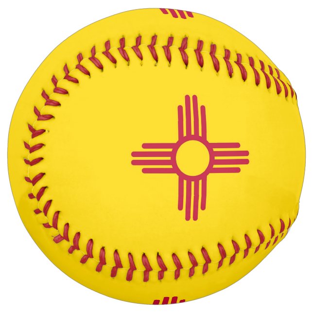 Balle De Softball Softball patriotique avec drapeau du Nouveau-Mexiq (Devant gauche)