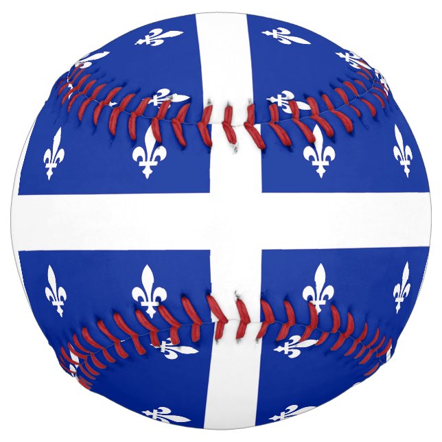 Balle De Softball Softball patriotique avec drapeau du Québec, Canad (Devant)