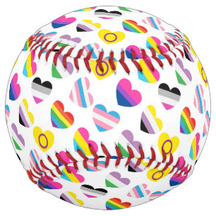 Balle De Softball Softball Pride Hearts