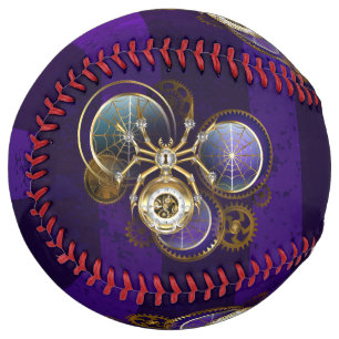 Balle De Softball Spider Steampunk sur Arrière - plan pourpre