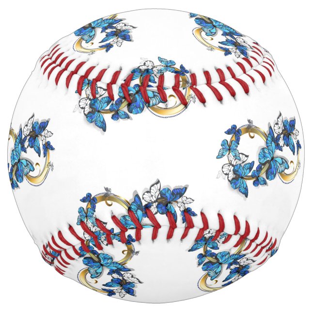 Balle De Softball Symbol Infinity of Blue Morpho Butterflies (Devant)
