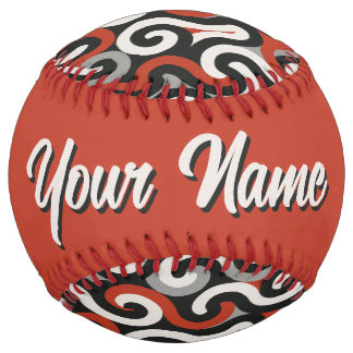 Balle De Softball Team Colors (Red, Grey, Black,White)