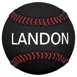 Balle De Softball Texte modifiable moderne   Noir et blanc