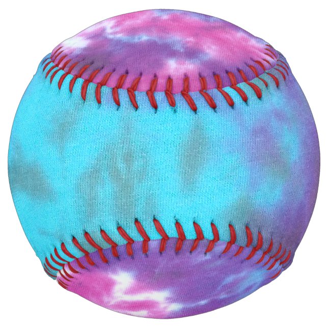 Balle De Softball tiedye softball rose violet et bleu (Devant)