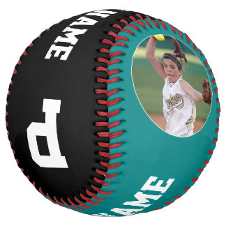 Balle De Softball Turquoise Custom Softball Player Nom et numéro de 