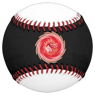 Balle De Softball Wild Wolf Whirling black and white sofball