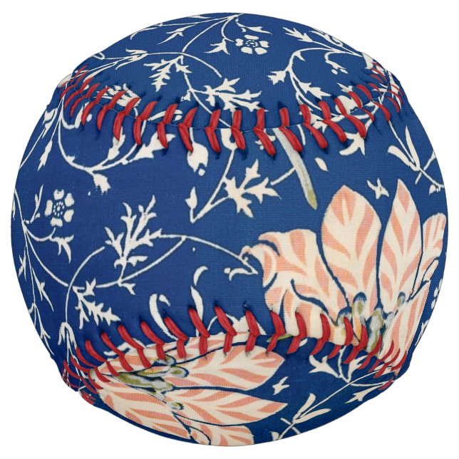 Balle De Softball William Morris Medway Floral bleu (Devant)