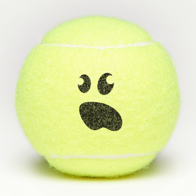 Balle de tennis jaune drôle avec le visage mignon (Devant)