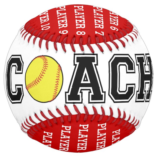 Balle d'entraîneur de softball personnalisée - équ (Devant)