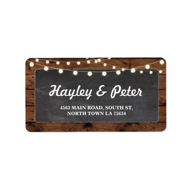 Balle en bois rustique Adresse Stickers Étiquettes (Devant)