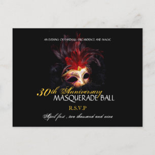Balle Masquerade - Cartes de réponse de carte post