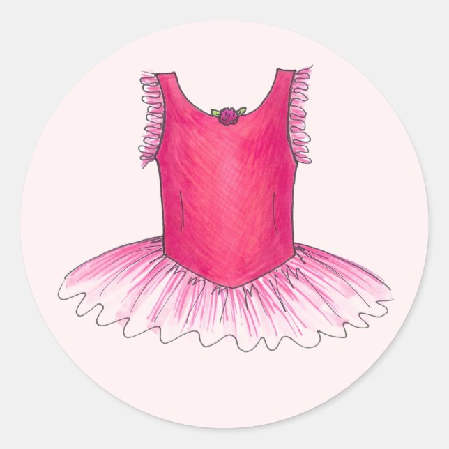 Balle rose Danse Ballerina Tutu Stickers (Devant)