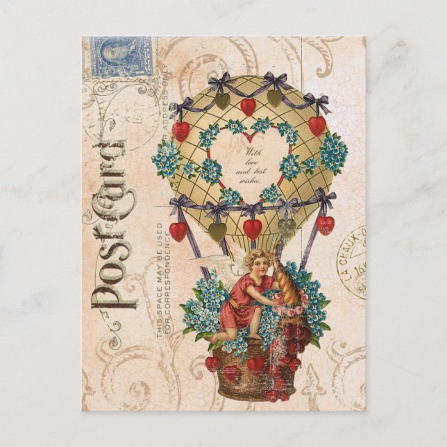 Balle vintage Valentine carte postale (Devant)